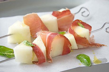 Melonen-Prosciutto-Spiesse