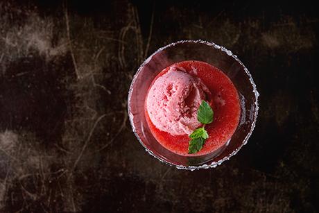 Himbeer Sorbet mit Minze