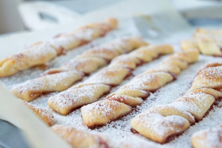 Gezwirbelte Marmeladenstäbchen