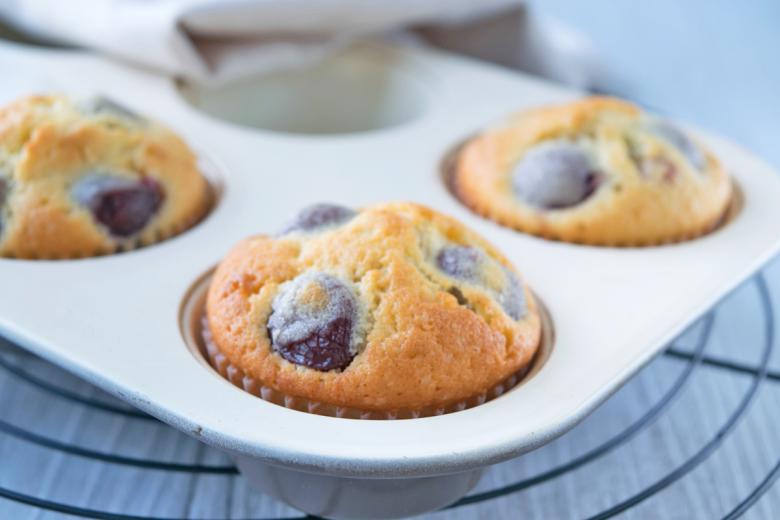 Weiche Blaubeermuffins