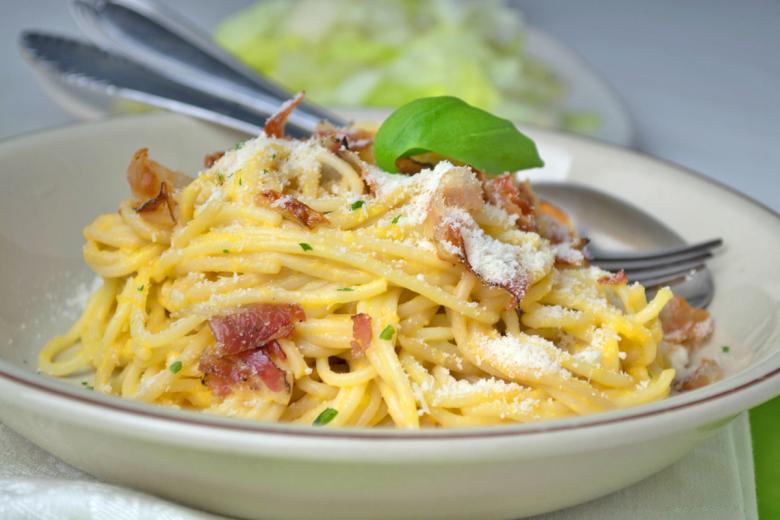 Teigwaren mit Kürbis-Carbonara