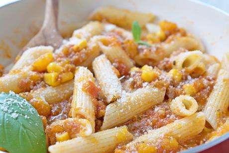 Mezze Penne mit Kürbis