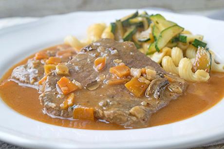 Saftiges Rindsfilet mit Pasta