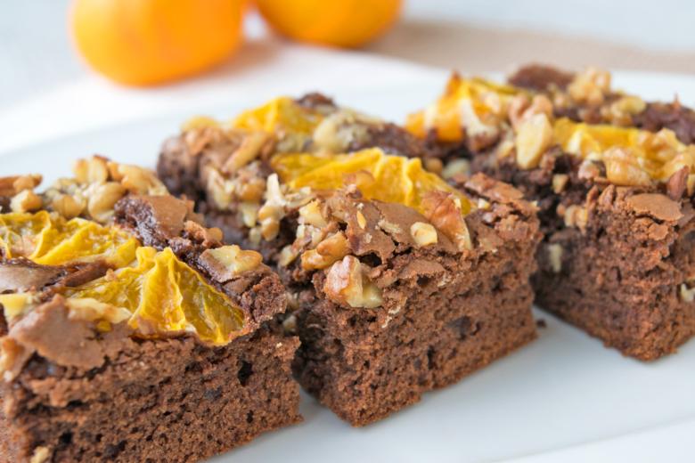 Winter Brownies mit Mandarinen