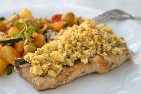 Koteletts mit Ratatouille und Zitronenkruste