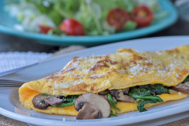 Spinat-Champignon-Omelette
