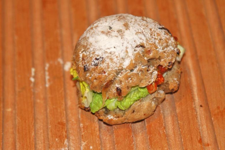 Veganes Zwiebelbrot-Sandwich