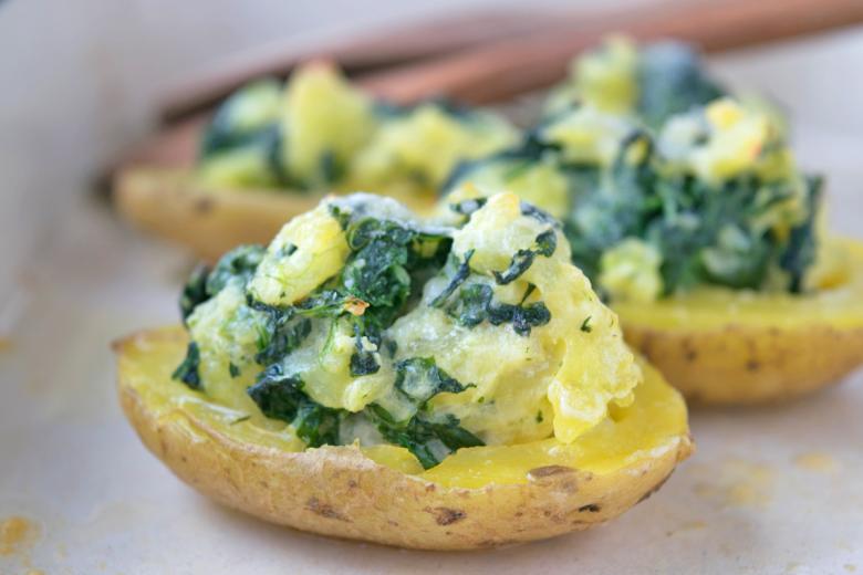 Kartoffeln mit Spinatfüllung