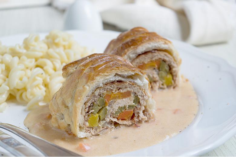 Roulade im Blätterteig