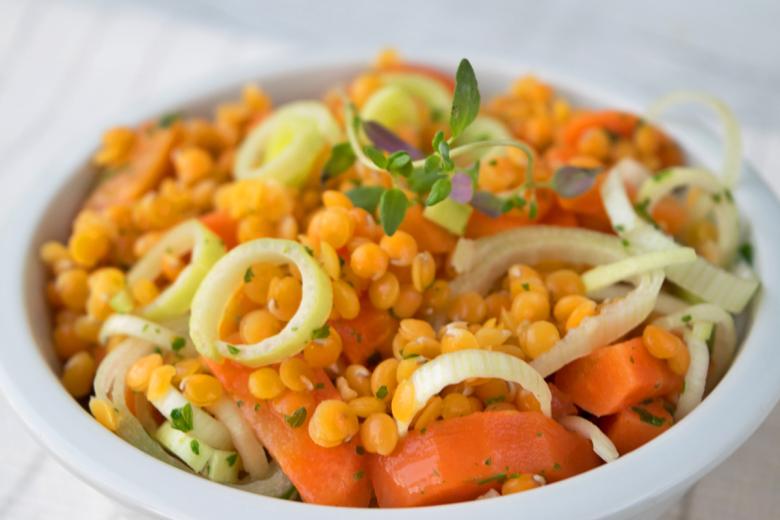 Linsensalat mit Zitronen-Marinade