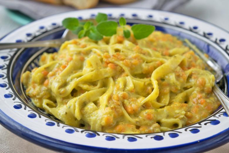 Linguine mit gesunder Linsensauce
