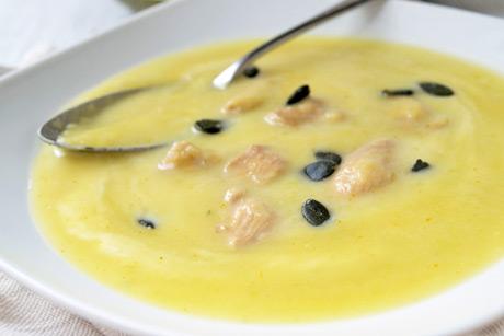 Kürbissuppe mit Trutenfleisch