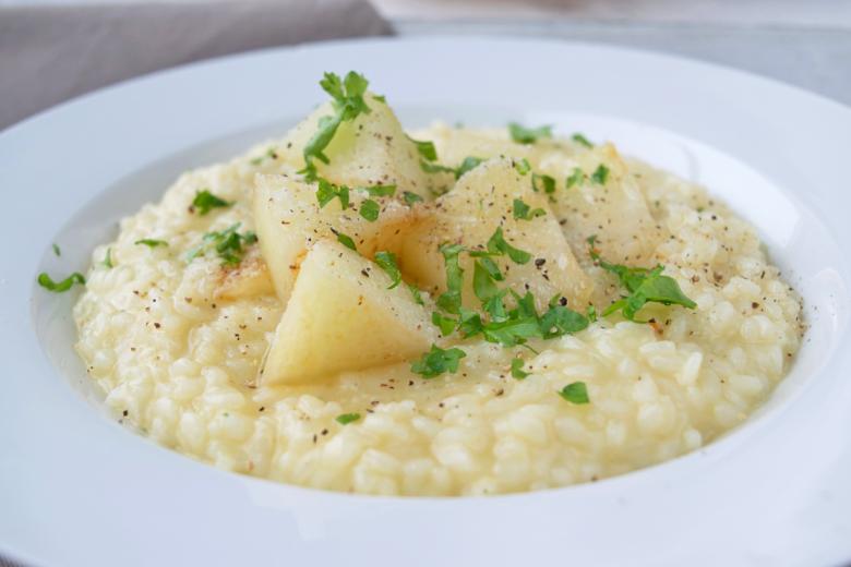 Gorgonzola-Risotto mit Melone