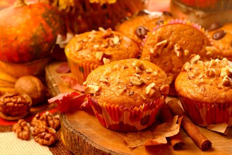 Kürbismuffins mit Haselnüssen