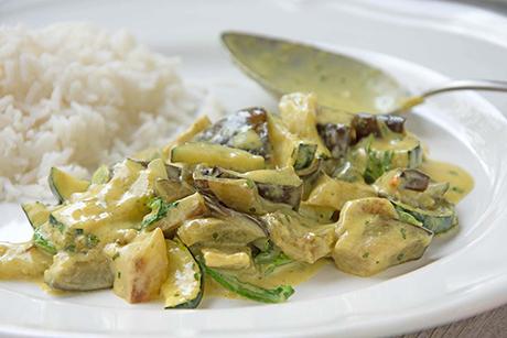 Kokos-Auberginen-Pfanne