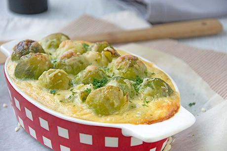 Rosenkohlgratin mit Schinken