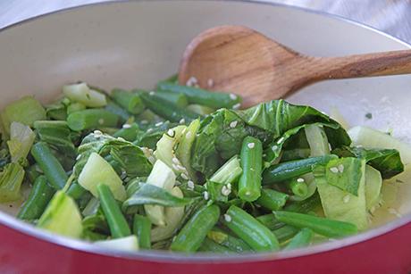 Grüne Wok-Pfanne