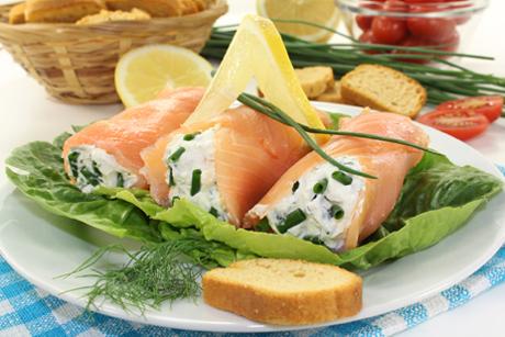 Geräucherte Lachsroulade