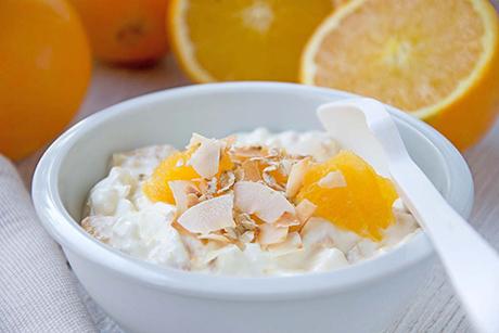 Orangen-Kokos-Hüttenkäse
