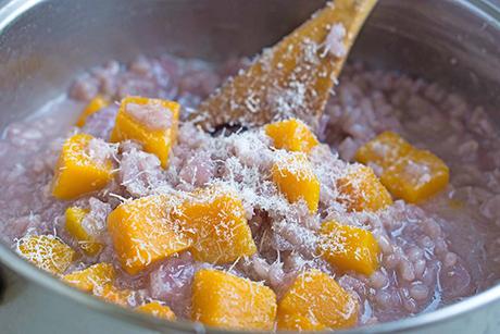 Kürbisrisotto mit Rotwein
