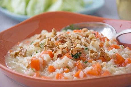 Kürbisrisotto mit Walnüssen