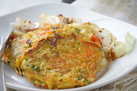 Kartoffeltätschli mit Gemüse