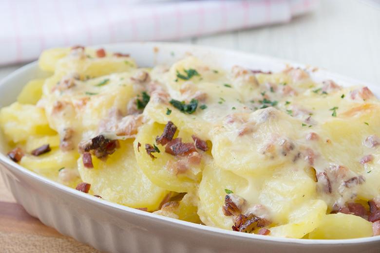 Kartoffelgratin mit Speck