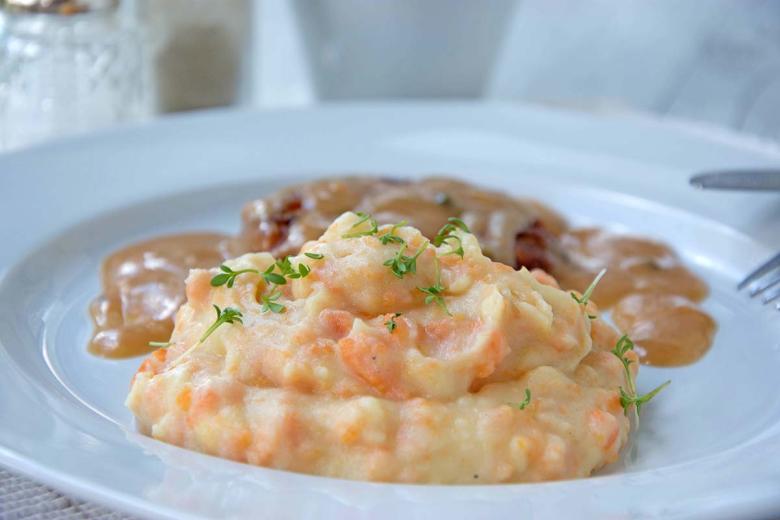 Kartoffelstock mit Kürbis