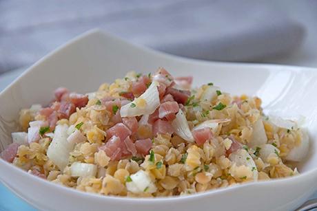 Linsensalat mit Speck